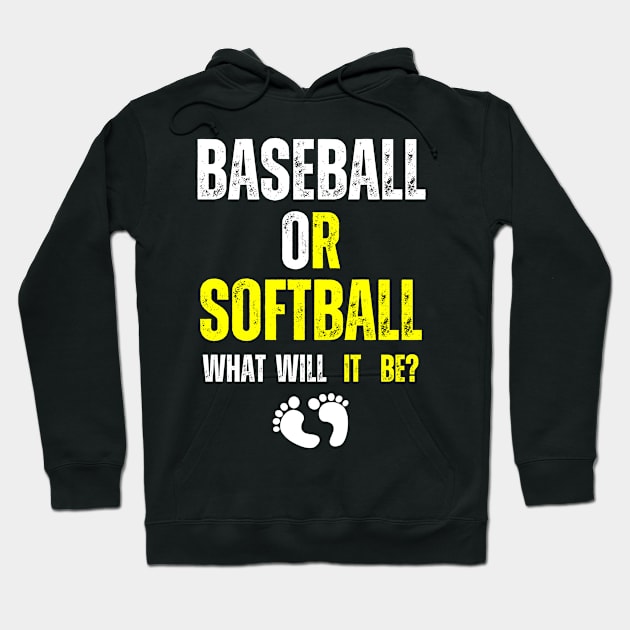 Gender Reveal Baseball Or Softball Hoodie by GRADA